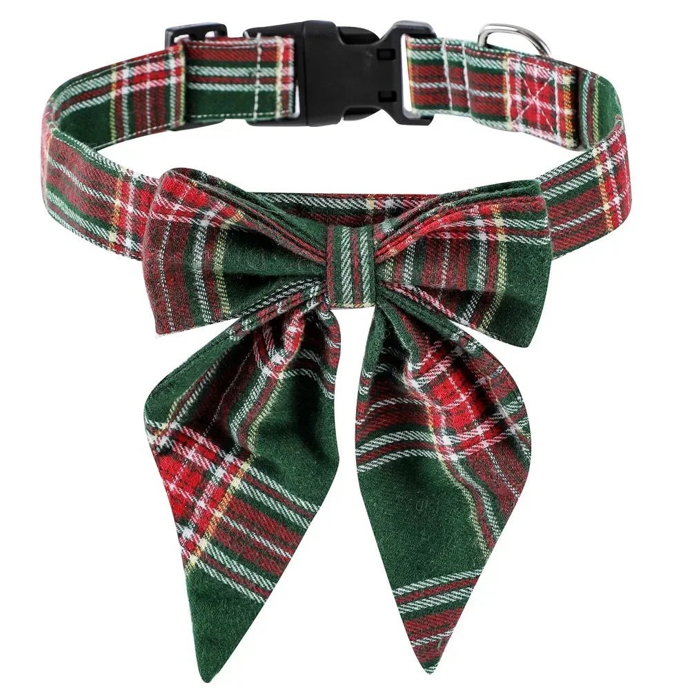Christmas Snowflake Bow Dog Collars - wagglywonders